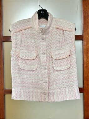 Christy Lynn Pink Tweed Vest